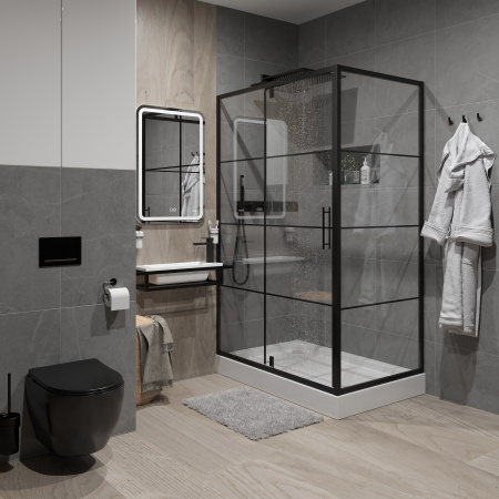 Душевой уголок Niagara Nova NG-0220-08 BLACK 120х80